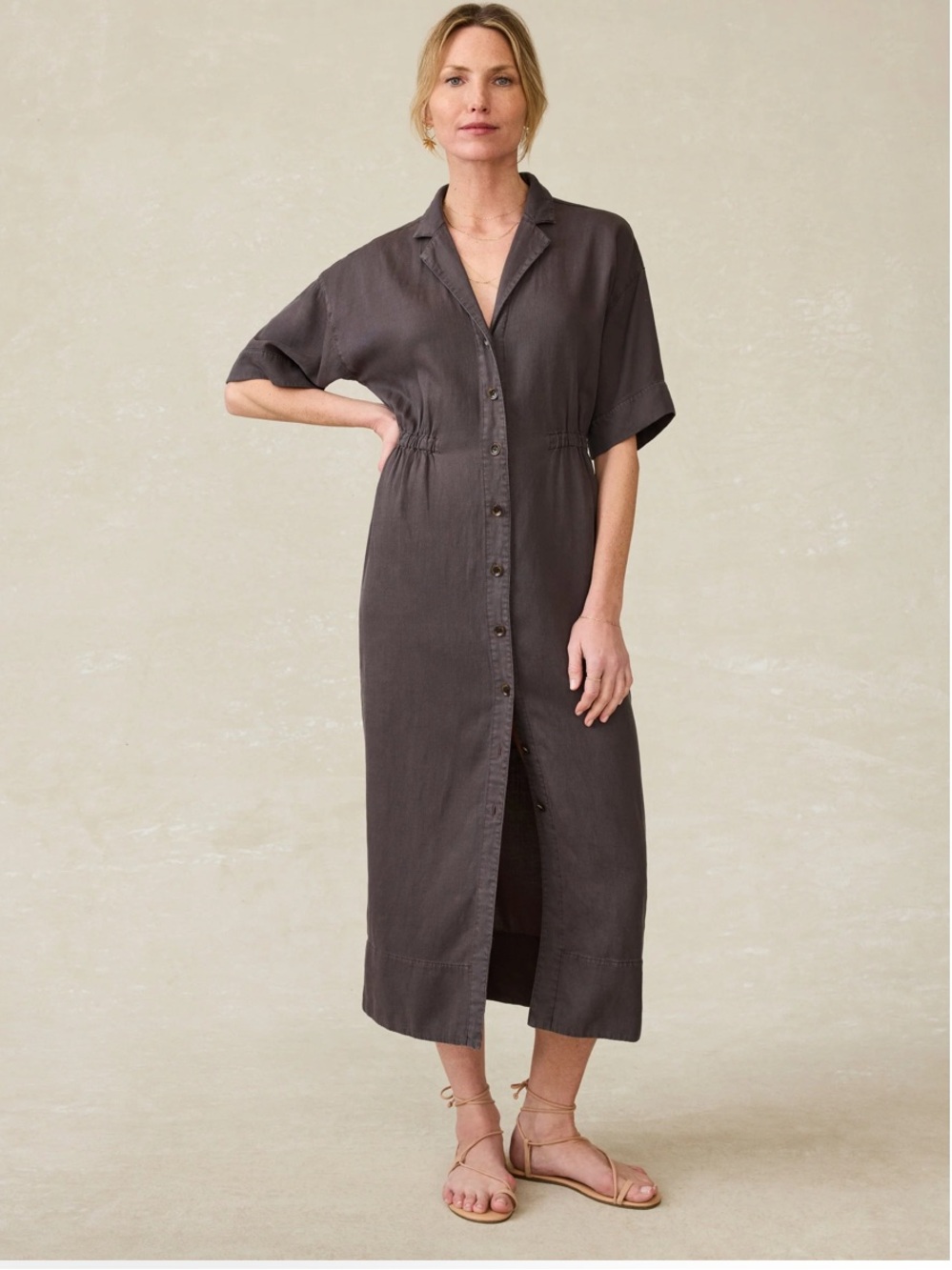 FAHERTY TOPANGA DRAPE SHIRTDRESS